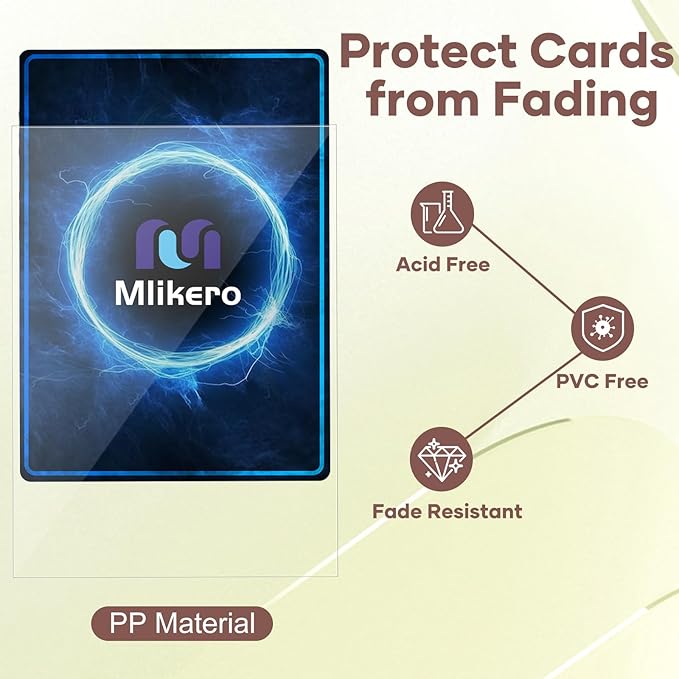 Mlikero 100 Pcs Clear Card Sleeves, Standard Size Trading Card Sleeves Cards Protector Fit for MTG, Football, Sports, Game Cards, 66 x 91 mm