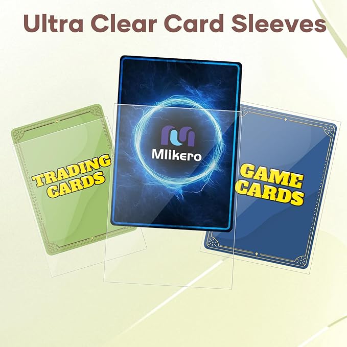 Mlikero 100 Pcs Clear Card Sleeves, Standard Size Trading Card Sleeves Cards Protector Fit for MTG, Football, Sports, Game Cards, 66 x 91 mm