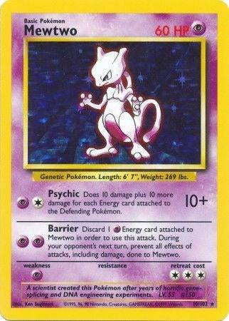 Mewtwo #10 Pokemon Base Set