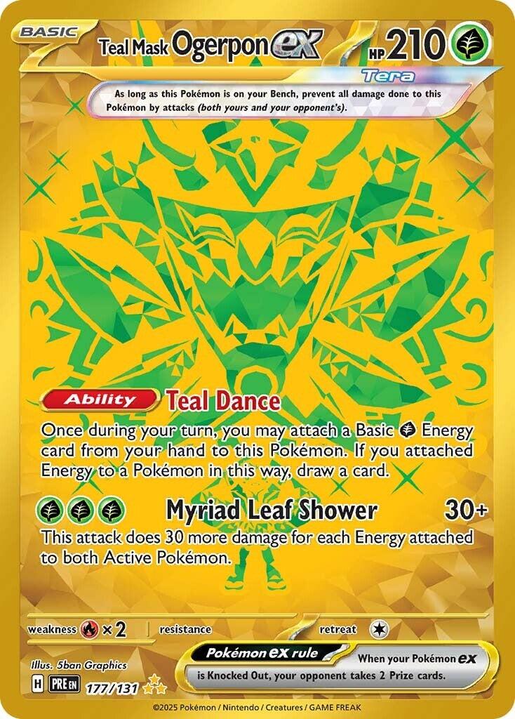 Teal Mask Ogerpon Ex #177 Pokemon Prismatic Evolutions