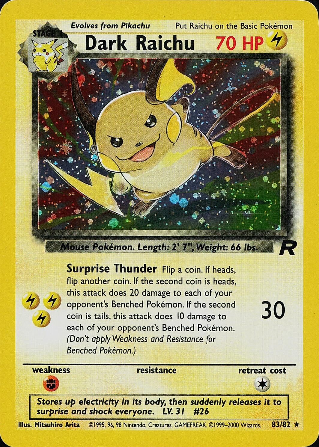 Dark Raichu #83 Pokemon Team Rocket